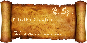 Mihálka Szabina névjegykártya